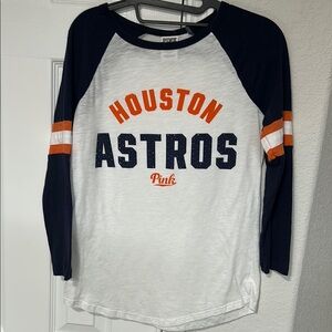 PINK Victoria's Secret Houston Astros Kids Raglan Shirt - Navy and White